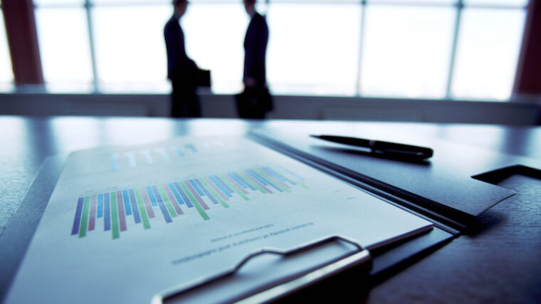 Företagsmiljö med statistik