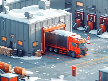 Lager med lastbilstransport